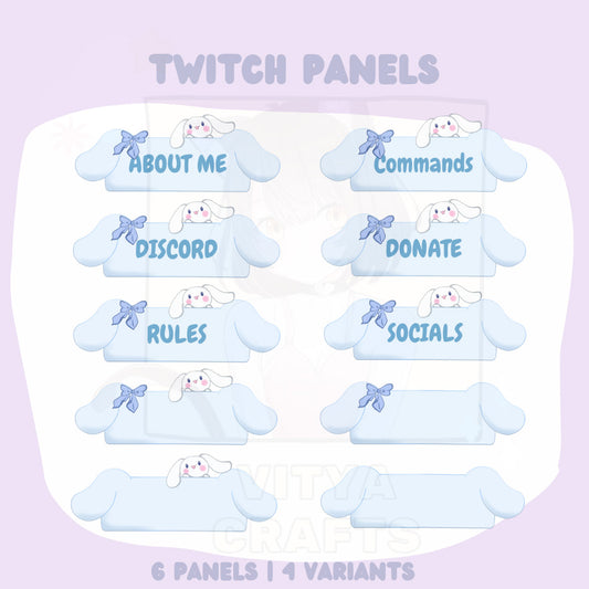 Twitch Panels | White Plush Cinnamon Puppy Panels