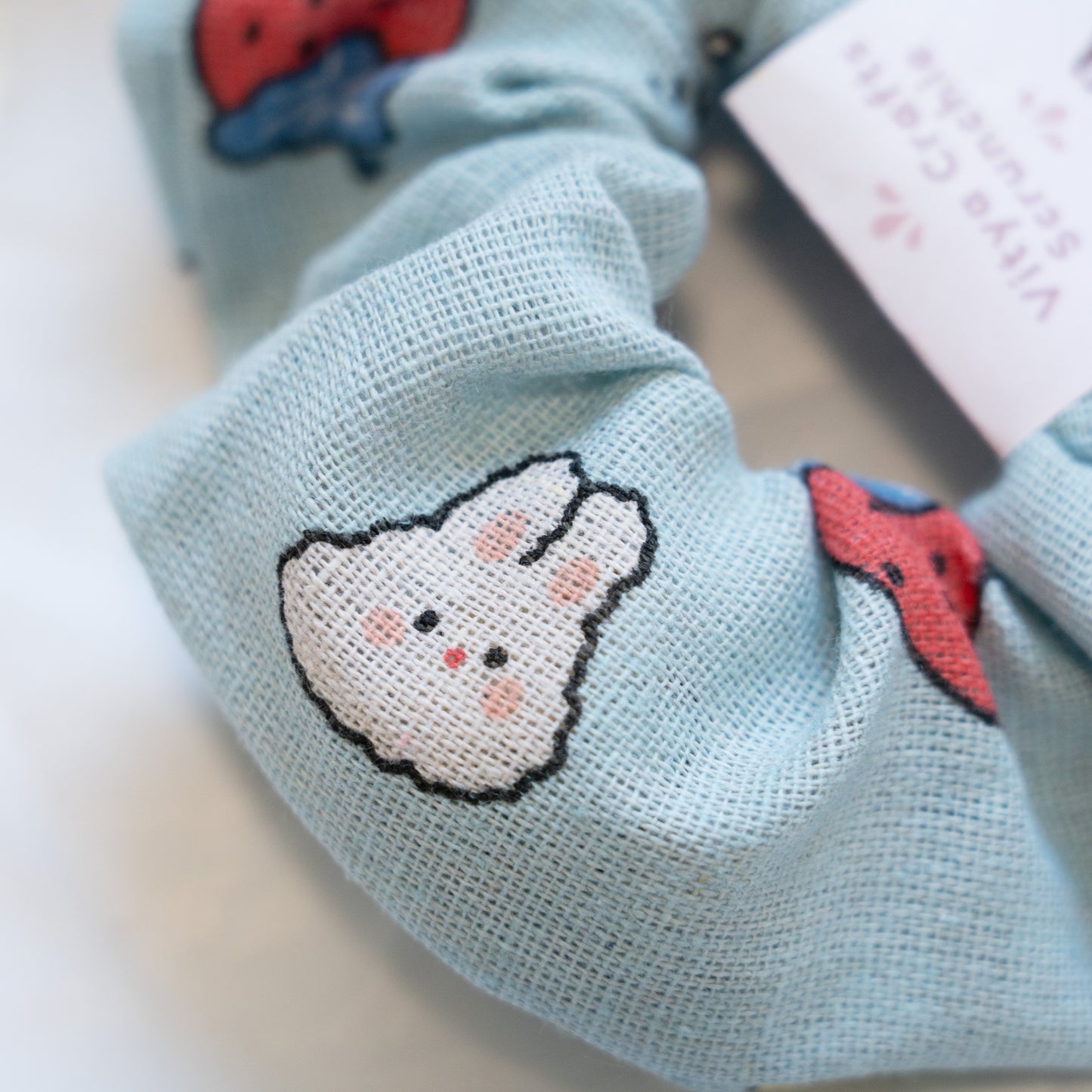 Bunny world | Strawberry Bunny Scrunchie Blue