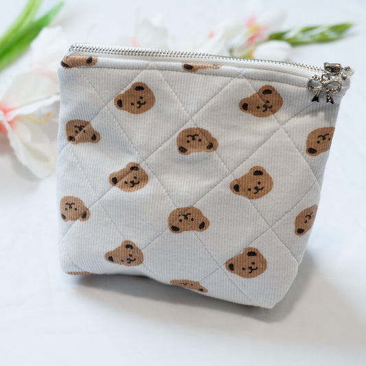 Milk Tea Teddy Bear Makeup Bag